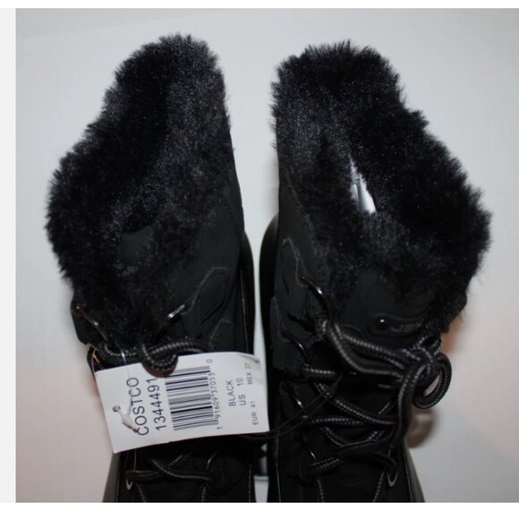 Black Weather Ready Boots 10 M JBU Lace Up Fleece Lined NWT Rubber Sole - Picture 2 of 5